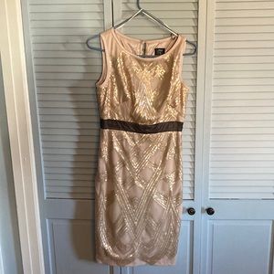 Jax blush pink sequined embellished shift dress